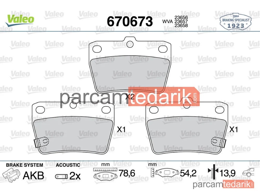 670673 | Fren Balatası (Arka) — Toyota Rav 4 II